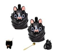 Bat Upside Down Shaped Mug - Cute 3D Inverted Gothic Coffee Cup with Weighted Stable Base,Handmade Gothic Bat Coffee Cup,Animal Unique Collectible Gifts,for Home,Office & Gift Giving (2 PCS)