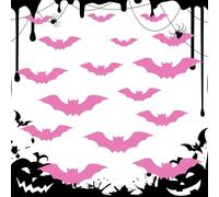 Bat Wall Decals | Pink Sticky Bats for Wall,Festive Bats Halloween Decoration, Waterproof Halloween Decorations for Party Supplies, Halloween, Window
