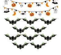 Bat Wall Decor, Glow in the Dark Bat Decor, Spooky Wall Ornament for Halloween Yard Party Front Door Porch Haunted House Classroom Bathroom Bedroom