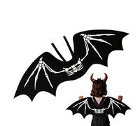 Bat Wings Costume | Halloween Non-Woven Party Supplies | Skeleton Pattern Vampire Party Favors | for Easter Christmas Birthday Photoshoot Actors Adults Men Women Boys Girls