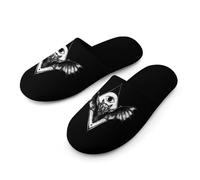 Bat with All-Seeing Eye Warm Mens Slippers Slip On Soft Fleece House Shoes Winter Indoor Outdoor