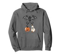 Bat with Pumpkins in Happy Halloween Motif Pullover Hoodie