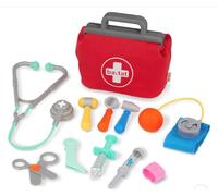 Bataat Mini Medic Doctor Bag Toy Kit, 11 pc in Red canvas storage bag