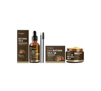 Batana Oil for Hair Growth 4Pc Set: Raw Batana Oil 60ml + 114g Paste, Lash Wand & Brow Brush 100% Unrefined Miracle Oil for Scalp, Edges & Eyebro...