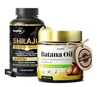 Batana Oil & Shilajit Capsules Bundle - Pure Honduran Hair Oil & Himalayan Extract for Hair & Wellness, 60 Capsules & 4.2 fl oz
