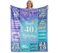 Batantec Happy 40th Birthday Blanket - 60'X50' for Women Turning 40, Decorations Idea