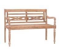 Batavia Bench 120 cm White Wash Solid Teak Wood