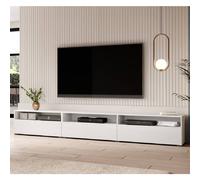 batavia high gloss tv stand with 4 flip doors in white matt