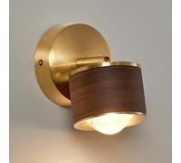 BATCAR Walnut Wall Lamp, Bedside Reading Wall Light with Adjustable Function, Modern LED Wall Lamps, Wooden Decorative Lighting Wall Sconce, Nordic Simple Wall Lights for Bedroom charitable