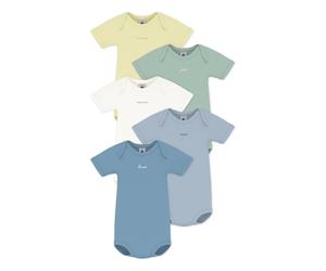 Batch 5 Bodies Semainier Organic Cotton Blue 3 months