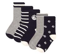 Batch 5 Pairs Boat Socks Navy blue 23/26