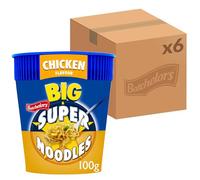 Batchelors Big Super Noodles Chicken Flavour Instant Snack Pot (6-Pack)