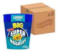 Batchelors Big Super Noodles Curry Flavour Instant Snack Pot, 100 g (Pack of 8)