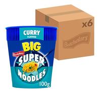 Batchelors Big Super Noodles Curry Flavour Instant Snack Pot (6-Pack)