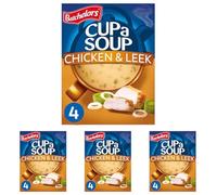 Batchelors Cup a Soup Chicken & Leek Instant Soup, 4 Sachets Per 86 g (Pack of 4)