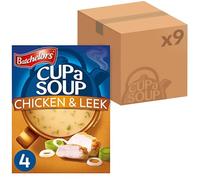 Batchelors Cup a Soup Chicken & Leek Instant Soup Sachets, 86 g Box (Pack of 9 Boxes - Each Contains 4 Sachets)