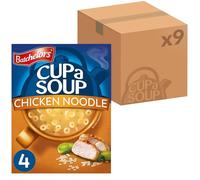 Batchelors Cup a Soup Chicken Noodle Instant Soup, 4 Sachets Per 94 g Box (Total 9 Boxes = 36 Sachets)