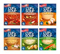 Batchelors Cup a Soup Multipack - Cuppa Soup Tomato, Leek & Potato, Minestrone, Chicken, Vegetable, Asparagus (Pack of 6)
