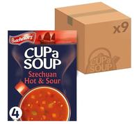Batchelors Cup a Soup Szechuan Hot & Sour Instant Soup Sachets, 92 g Box (Pack of 9 Boxes - Each Contains 4 Sachets)