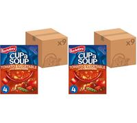 Batchelors Cup a Soup Tomato & Vegetable Instant Soup, 4 Sachets Per 104 g Box (Total 9 Boxes : 36 Sachets) (Pack of 2)