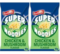 Batchelors Super Noodles Chicken & Mushroom Flavour, Instant Snack Ready in 4 Minutes, 90 g Packet (Pack Of 2)