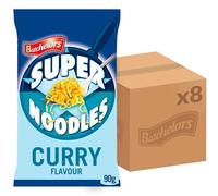 Batchelors Super Noodles Curry Flavour, Instant Snack Ready in 4 Minutes, 90 g Packet (Pack Of 8)