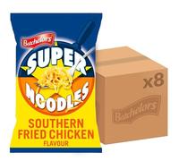 Batchelors Super Noodles Southern Fried Chicken Flavour, Instant Snack Ready in 4 Minutes, 90 g Packet (Pack Of 8)