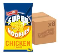 Batchelors Super Noodles Tasty Chicken Flavour, Instant Snack Ready in 4 Minutes, 90 g Packet (Pack Of 8)