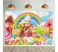 BATE Donut Candy Birthday Party Backdrop Cartoon Rainbow ice cream Cake Photography Backdrop for Candy Party Decoration Sweet Cartoon Landscape Baby Shower Birthday Party Background