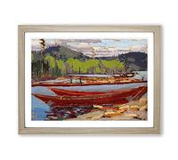 Bateaux By Tom Thomson Classic Painting Framed Print | A3 Oak Framed Wall Art | Ready to Hang | Classic Historical Picture | Living Room Bedroom Lounge Office