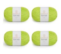 BATELO Thin Chenille Yarn for Crocheting & Knitting, Soft Plush Yarn for DIY Crafts, Amigurumi, Home Decor - 3 Light - 4 Pack of 1.7oz/142yds - Pear Green