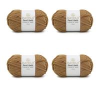 BATELO Thin Chenille Yarn for Crocheting & Knitting, Soft Plush Yarn for DIY Crafts, Amigurumi, Home Decor - 3 Light - 4 Pack of 1.7oz/142yds - Brown