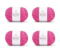 BATELO Thin Chenille Yarn for Crocheting & Knitting, Soft Plush Yarn for DIY Crafts, Amigurumi, Home Decor - 3 Light - 4 Pack of 1.7oz/142yds - Hot Pink