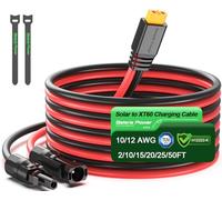 Bateria Power Solar to XT60 Charge Extension Cable 12AWG 10Ft Solar Connector to XT60 Adapter Cable for Solar Panel to LiFePO4 Battery RV Portable Power Station Solar Generator