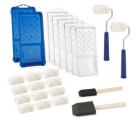 Bates- 2 Inch Microfiber Paint Rollers, 25 Pack, 10 mm Nap, Small Paint Roller Kit, Mini Paint Roller, Paint Tray with Liners, Sponge Paint Brush