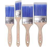 Bates 4 Pack Professional Paint Brush Set - Treated Wood Handle, Small & Stain Brushes