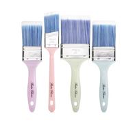 Bates 4Pack Plastic Handle Paint Brushes - Pastel Colors, Stain, Furniture & Wall Painting