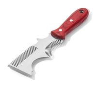 Bates- 8-in-1 Painters Tool, Wooden Handle, Stainless Steel Paint Brush Cleaner Tool, Paint Brush Comb