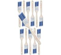 Bates Angle Paint Brushes - 1.5-Inch, 12 Pack, Treated Wood Handles for Walls, Furniture & Stain