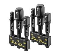 Bates Choice Impact Socket Adapter Set, 6 PCS, 1/4", 3/8", 1/2", with Holder
