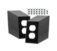 Bates- Duplex Wall Plate, 20 Pack, Black, Electrical Outlet Cover Plates, Wall Outlet Cover