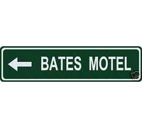 Bates Motel (Left Turn) Street Road Name Sign Outdoor Street Sign/Subway Sign 4x16 inch