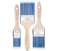 Bates Paint Brushes - 3 Pack, 1.5' to 3', Treated Wood Handle, Multi-Size Stain & Wall Paint Brush Set