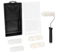 Bates- Paint Tray Set, 4 inch Paint Roller, Paint Tray, Foam Roller, Paint Roller Brush, Small/Mini Paint Roller, House Painting Supplies, Paint Roller Covers, Roller Frame,