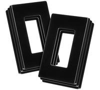 Bates- Screwless Decorator Wall Plates, Switch Plate Covers, 6 Pack, Black color