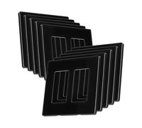 Bates- Screwless Decorator Wall Plates, Switch Plate Covers, 6 Pack, Screwless Wall Plates 1 Gang, White Switch Plate Covers, 10 black wall plates