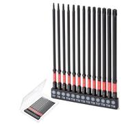 Bates- Tamper Proof Torx Bit Set, 13 Pieces Set, T4-T40, Torx Set, Torx Security Bit Set, S3pcs, 6" Long, TT7-TT40, 1/4 Hex-Shank, with Magnetic Impact Bit Holder and Storage Box