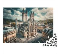 Bath Abbey, England 1000-Piece Puzzle for Adults, 52x38cm/1000pcs, Smooth White Pieces for Easy Handling; for Relaxed Evenings at The Table