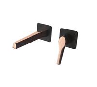 Bath and Basin Taps All-Copper in-Wall Waterfall Bathtub Faucet Hot and Cold Embedded Box Concealed Embedded Wash Basin White Rose Gold Basin Faucet Black + Rose Gold