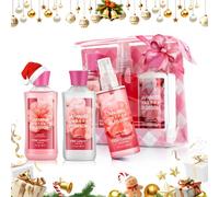 Bath and Body Gift Set for Women Girls Japanese Cherry Blossom Spa Set with Natural Extracts, Shower Gel, Body Lotion, Body Mist, Set of